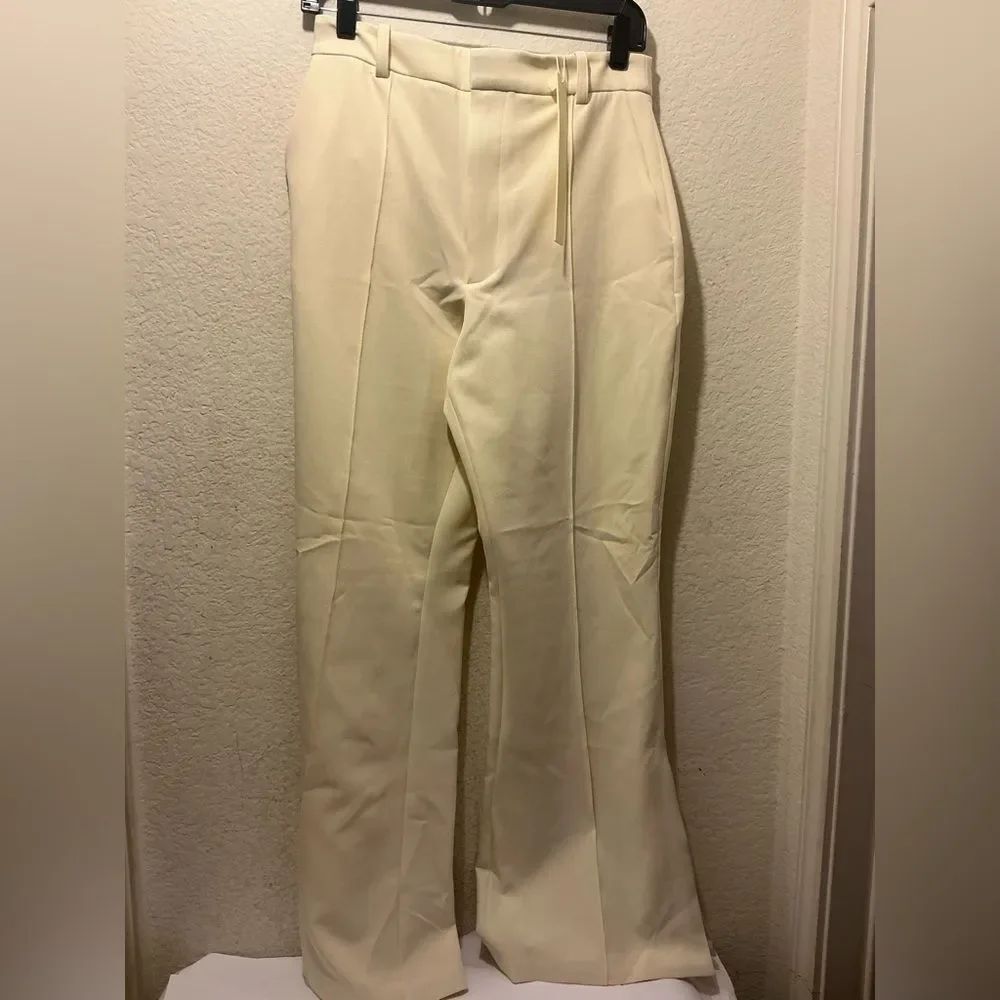 NWT $690 Lapointe Women's cream wide Leg Trousers Pants size 6